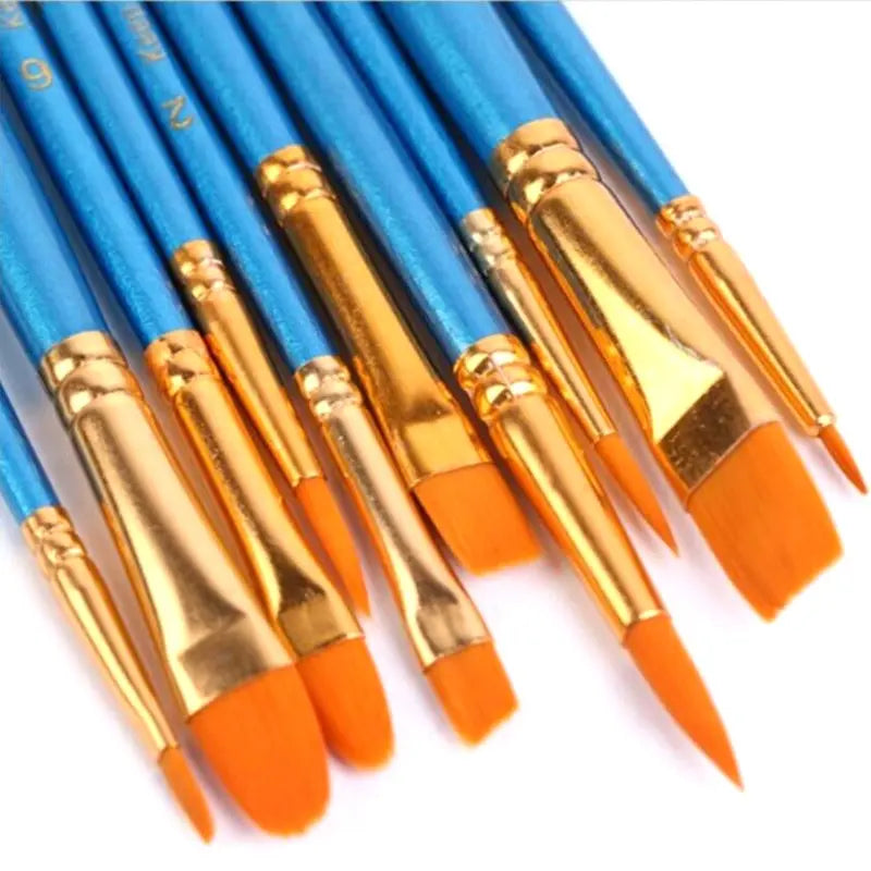 10Pcs Paint Brushes